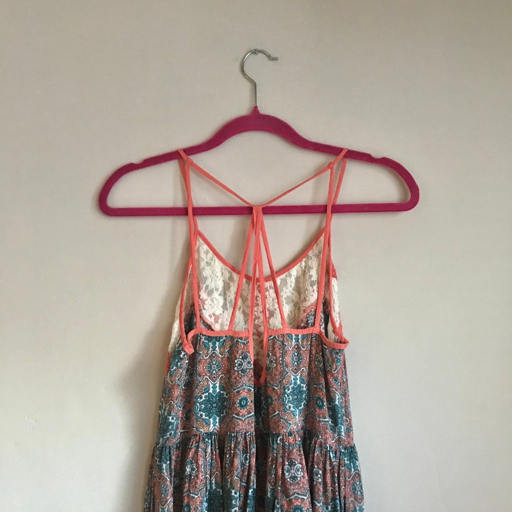 SHE+SKY / Orange & Blue Pattern Racerback Dress - Picture 4 of 7